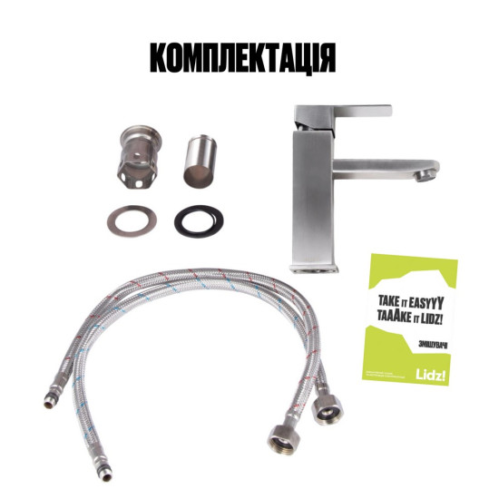 Смеситель для раковины Lidz Kubis 001F (k35) LDKUB001FNKS28534 Nickel
