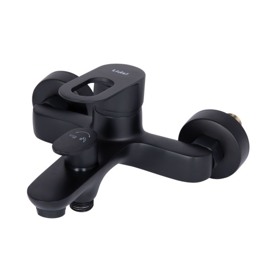 Смеситель для ванны Lidz Latwa 006 (c душевым гарнитуром) (k35) LDLAT006BLA45419 Black