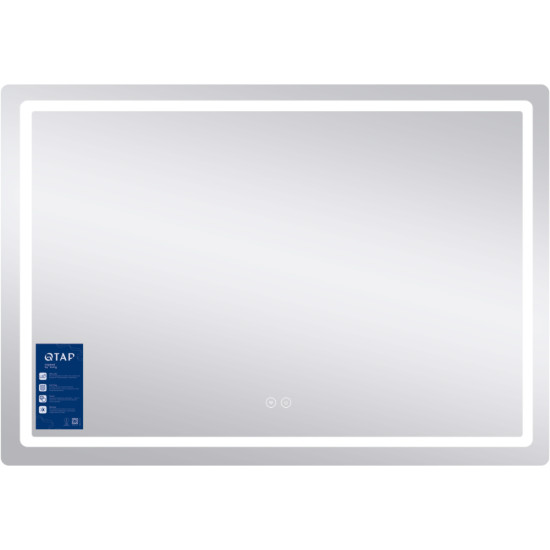 Дзеркало Qtap Mideya 1000х700 з LED-підсвічуванням Touch, з антизапотіванням, димером QT2078NCF10070W
