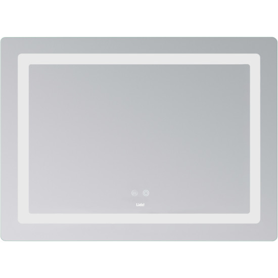 Дзеркало Lidz Kubis (KU2) 900х700 з LED-підсвічуванням Touch, з антизапотіванням, з димером, рег. яскравості LD78LF904907048452