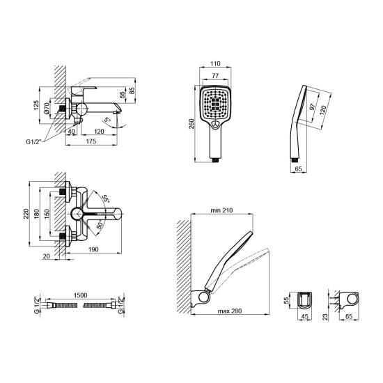 Набор 2в1 Qtap Grand (c душевым гарнитуром) QTGRACRM006 Chrome + Qtap Grand QTGRACRM001F Chrome