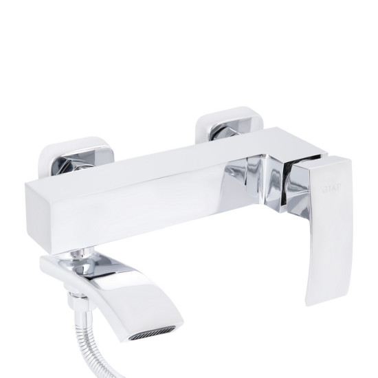 Змішувач для ванни Qtap Swan Cascada з поворотним виливом (з душовим гарнітуром) QTSWA260CRM45565 Chrome