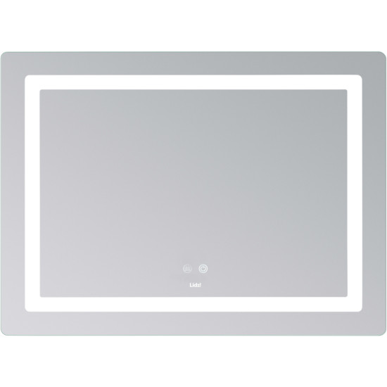 Дзеркало Lidz Kubis (KU2) 900х700 з LED-підсвічуванням Touch, з антизапотіванням, з димером, рег. яскравості LD78LF904907048452