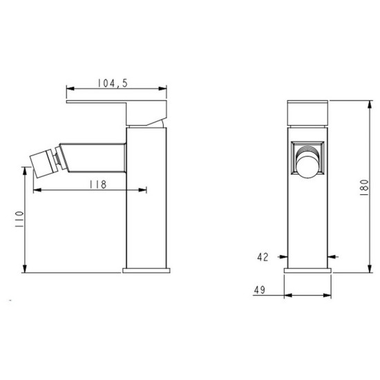 Смеситель для биде Lidz Kubis 001AF (k35) LDKUB001AFNKS46097 Nickel
