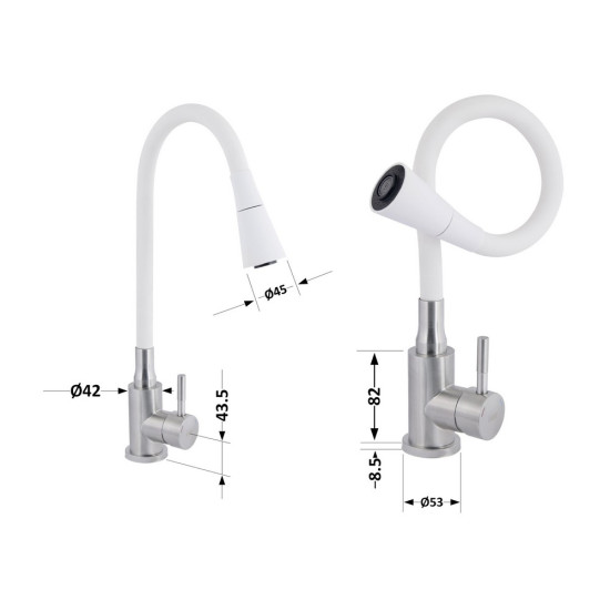 Смеситель для кухни Lidz Aria 015F31 с гибким изливом (k35) LDARI015F31WNK36981 WNK