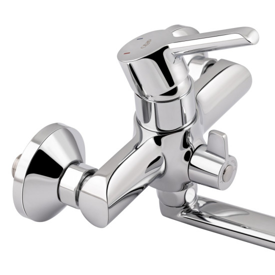 Набор 2в1 Qtap Grand с поворотным изливом (c душевым гарнитуром) QTGRACRM005 Chrome + Qtap Grand QTGRACRM001F Chrome