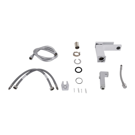 Смеситель для раковины Qtap Gemini (с гигиеническим душем) QTGEM272CRW45691 Chrome/White