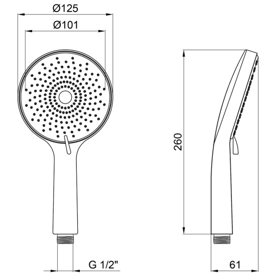 Лійка для ручного душу Lidz Niagara 32 120 мм округла LDNIA32GRP48536 Graphite