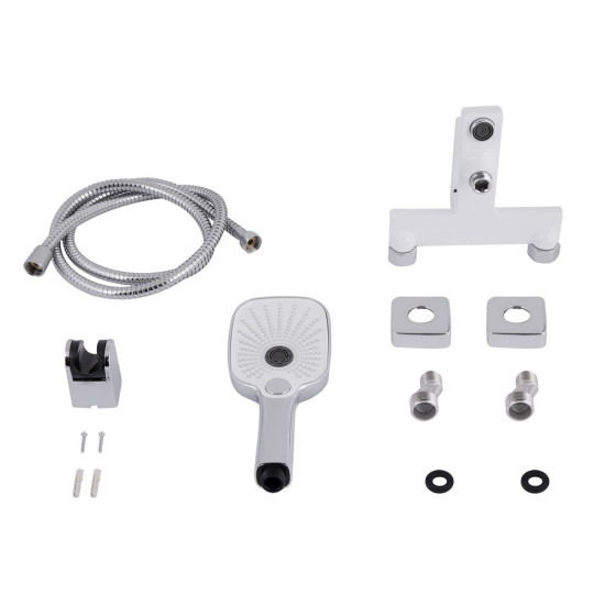Смеситель для ванны Qtap Gemini (c душевым гарнитуром) QTGEM259CRW45683 Chrome/White