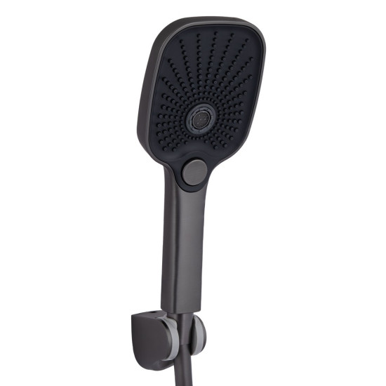 Смеситель для ванны Qtap Gemini (c душевым гарнитуром) QTGEM259GMB45684 Gunmetal Black PVD