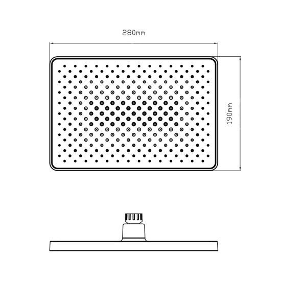 Лейка для верхнего душа Qtap Hlavova 280x190 мм прямоугольная QTHLA107CRM45946 Chrome