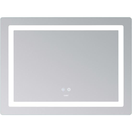 Дзеркало Lidz Kubis (KU2) 800х600 з LED-підсвічуванням Touch, з антизапотіванням, з димером, рег. яскравості LD78LF904806048446