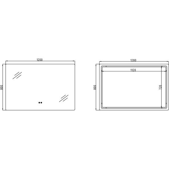 Дзеркало Qtap Taurus (TA2) 1200×800 мм з LED-підсвічуванням Touch, з антизапотіванням, з димером, рег. темп. кольору (3000-6500K) QTTAU120080048960