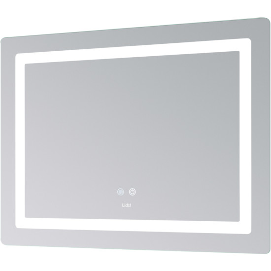 Дзеркало Lidz Kubis (KU2) 800х600 з LED-підсвічуванням Touch, з антизапотіванням, з димером, рег. яскравості LD78LF904806048446
