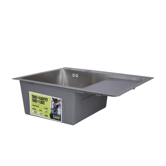 Мойка для кухни интегрированная Lidz Handmade H6350R крыло справа (LDH6350BRUR45587) Brushed Steel 3,0/1,0 мм