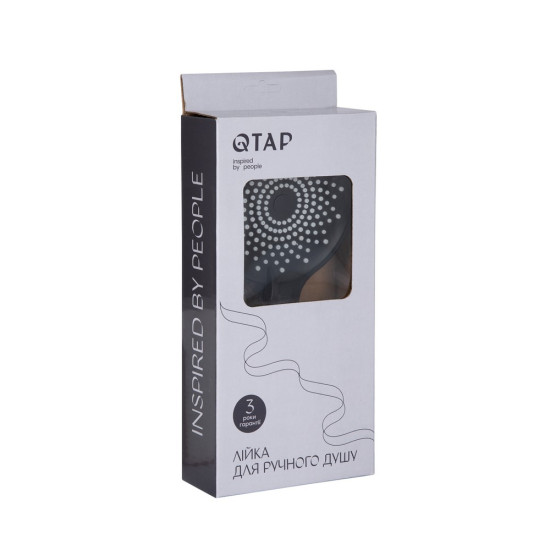 Лейка для ручного душа Qtap Rucni 120 мм округлая QTRUC125BLM45776 Black Matt