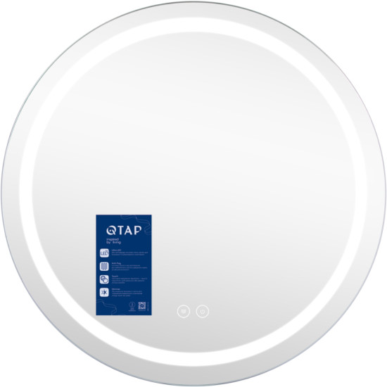 Дзеркало Qtap Mideya R600 з LED-підсвічуванням Touch, з антизапотіванням, димером QT2078F803W