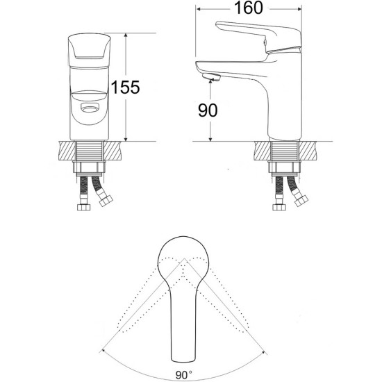 Смеситель для раковины Lidz Tani 0011F1 (k40) LDTAN001F1CRM44959 CRM