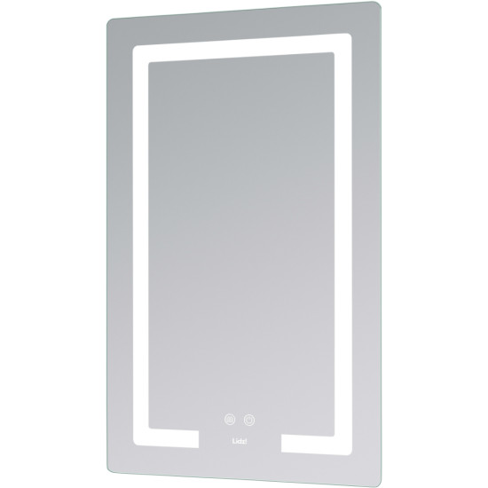 Дзеркало Lidz Kubis (KU2) 500х800 з LED-підсвічуванням Touch, з антизапотіванням, з димером, рег. яскравості LD78LF936508048448