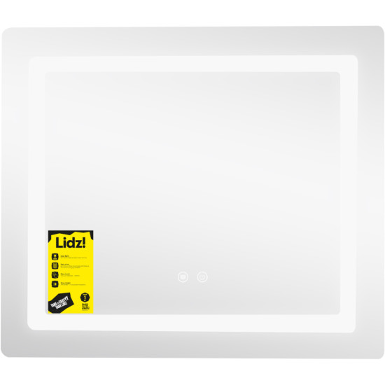 Дзеркало Lidz Kubis (KU2) 700х600 з LED-підсвічуванням Touch, з антизапотіванням, з димером, рег. яскравості LDKU60070049286