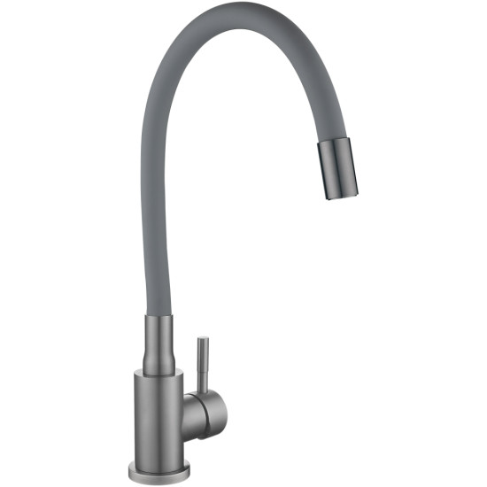 Змішувач для кухні Lidz Aria 015F3 (k35) з гнучким виливом LDARI015F3GGRP49565 Graphite/Grey