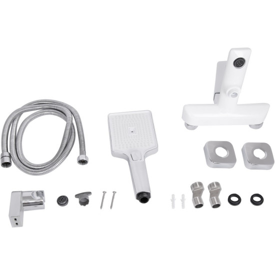 Смеситель для ванны Qtap Presto (c душевым гарнитуром) QTPRE259CRW45579 Chrome/White