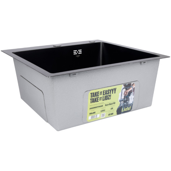 Lidz Handmade H5050HB Мийка для кухні інтегрована Decor Black PVD Honeycomb 2,5/0,5 мм LDH5050BDECPVD48369