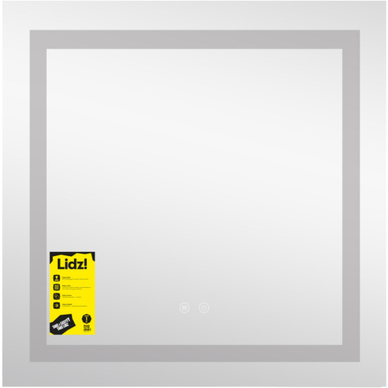 Дзеркало Lidz Kubis (KU1) 700х700 з LED-підсвічуванням Touch, з антизапотіванням, з димером, рег. яскравості LDKU70070049287