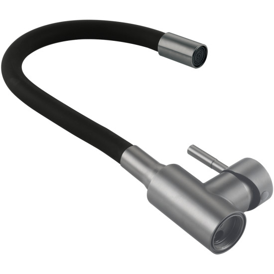 Змішувач для кухні Lidz Aria 015F3 (k35) з гнучким виливом LDARI015F3BGRP49564 Graphite/Black