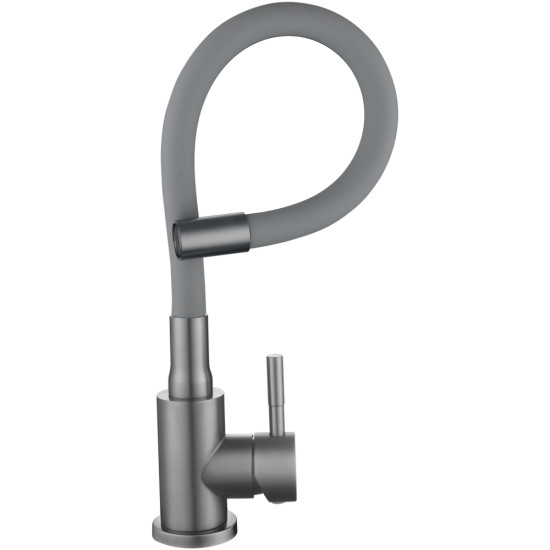 Змішувач для кухні Lidz Aria 015F3 (k35) з гнучким виливом LDARI015F3GGRP49565 Graphite/Grey