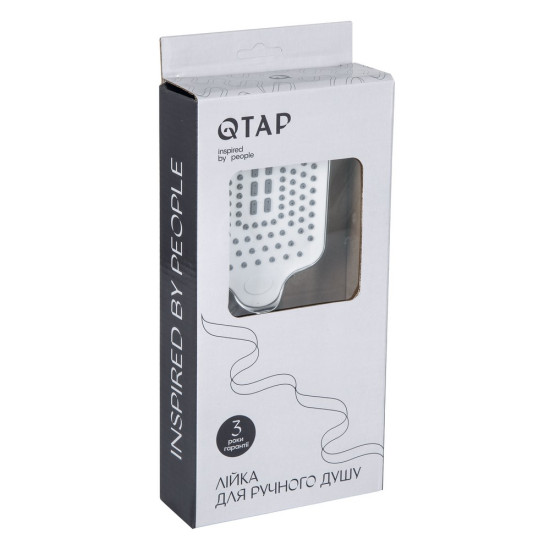 Лейка для ручного душа Qtap Rucni 245x95 мм прямоугольная QTRUC125CRM45779 Chrome/White