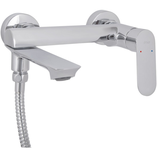 Смеситель для ванны Qtap Evia с поворотным изливом (c душевым гарнитуром) QTEVI260CRM47578 Chrome