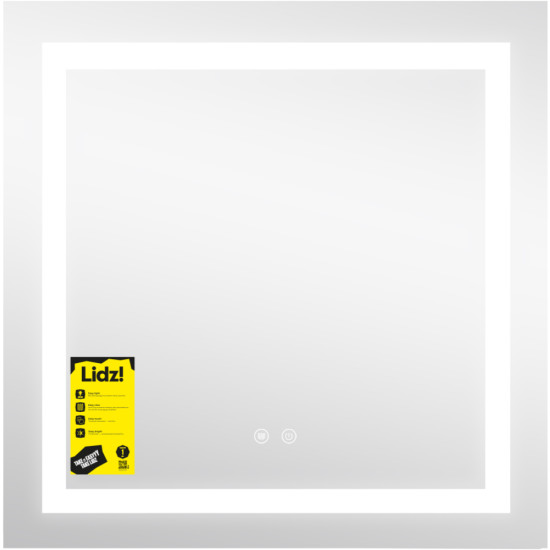 Дзеркало Lidz Kubis (KU1) 700х700 з LED-підсвічуванням Touch, з антизапотіванням, з димером, рег. яскравості LDKU70070049287