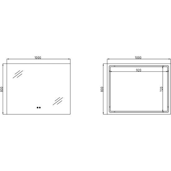 Дзеркало Qtap Taurus (TA1) 1000×800 мм з LED-підсвічуванням Touch, з антизапотіванням, з димером, рег. темп. кольору (3000-6500K) QTTAU100080048956