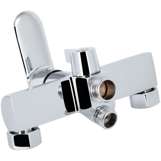 Смеситель для ванны Qtap Evia с длинным поворотным изливом (c душевым гарнитуром) QTEVI260CRM47579 Chrome