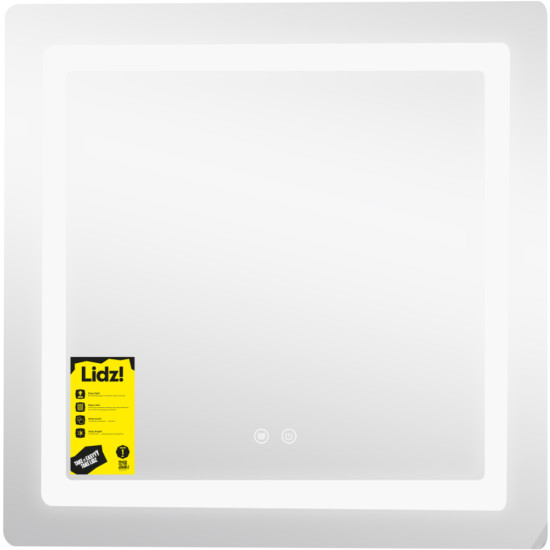 Дзеркало Lidz Kubis (KU2) 700х700 з LED-підсвічуванням Touch, з антизапотіванням, з димером, рег. яскравості LDKU70070049288