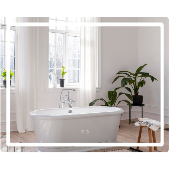 Дзеркало Qtap Mideya (DC-F910) 1000х800 з LED-підсвічуванням Touch, з антизапотіванням, димером QT2078F910W