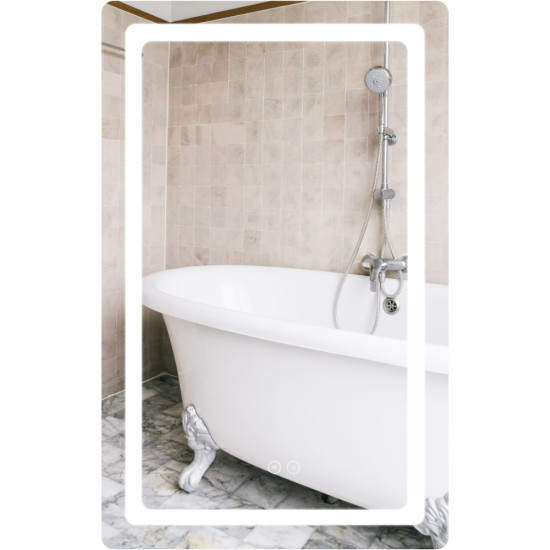 Дзеркало Qtap Mideya (DC-F911) 500х800 з LED-підсвічуванням Touch, з антизапотіванням, димером QT2078F911W
