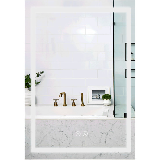 Дзеркало Qtap Mideya (DC-F936) 500х800 з LED-підсвічуванням Touch, з антизапотіванням, димером QT2078F936W