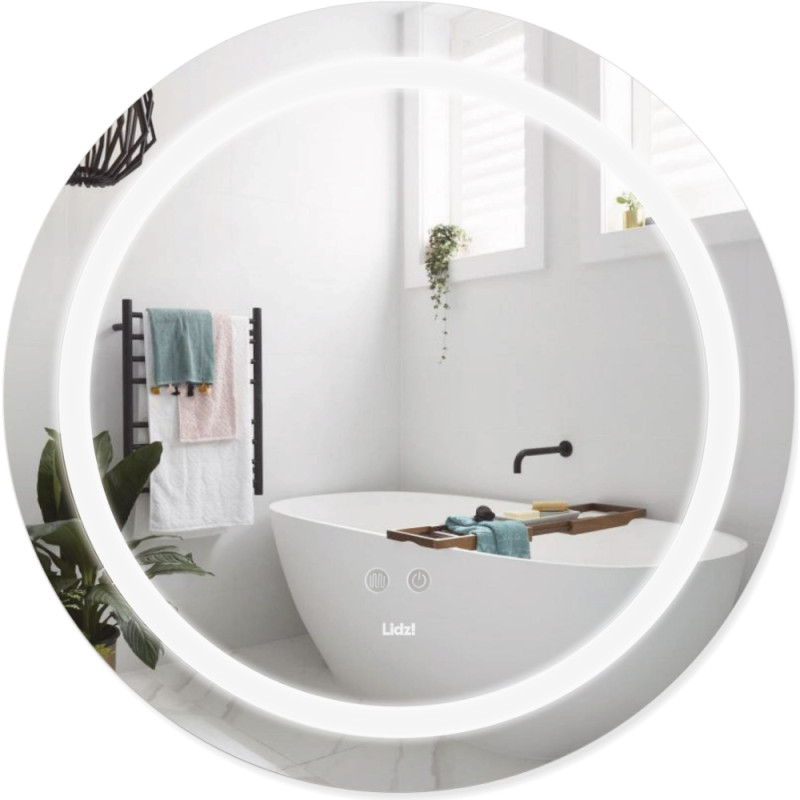 Дзеркало Lidz Aria R600 з LED-підсвічуванням Touch, з антизапотіванням, з димером, рег. яскравості LD78LR600