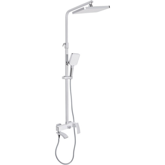Душова система універсальна Qtap Swan Cascada на три споживача (з виливом) QTSWA111CRW45570 Chrome/White