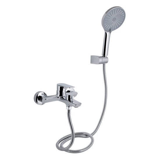Смеситель для ванны Qtap Leo New (c душевым гарнитуром) QTLEO259CRM45563 Chrome