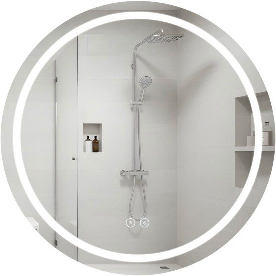 Дзеркало Qtap Mideya R800 з LED-підсвічуванням Touch, з антизапотіванням, димером QT2078NCR8080W
