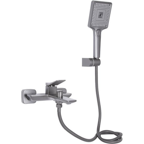 Смеситель для ванны Qtap Presto (c душевым гарнитуром) QTPRE259GRP45584 Graphite