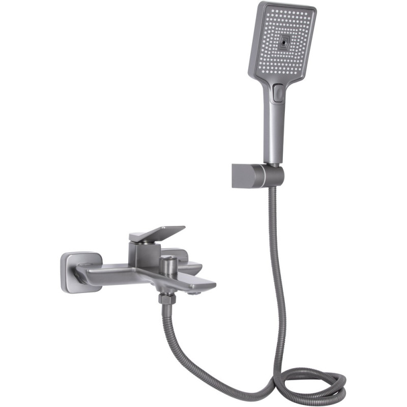 Змішувач для ванни Qtap Presto (з душовим гарнітуром) QTPRE259GRP45584 Graphite