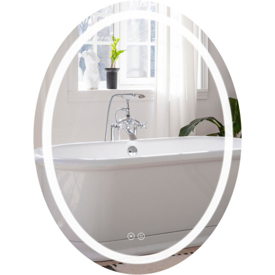 Дзеркало Qtap Mideya 500х700 з LED-підсвічуванням Touch, з антизапотіванням, димером QT2078NCR5070W