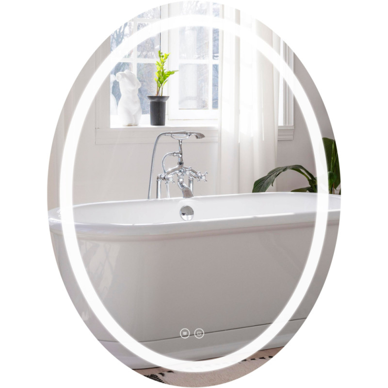 Дзеркало Qtap Mideya 500х700 з LED-підсвічуванням Touch, з антизапотіванням, димером QT2078NCR5070W