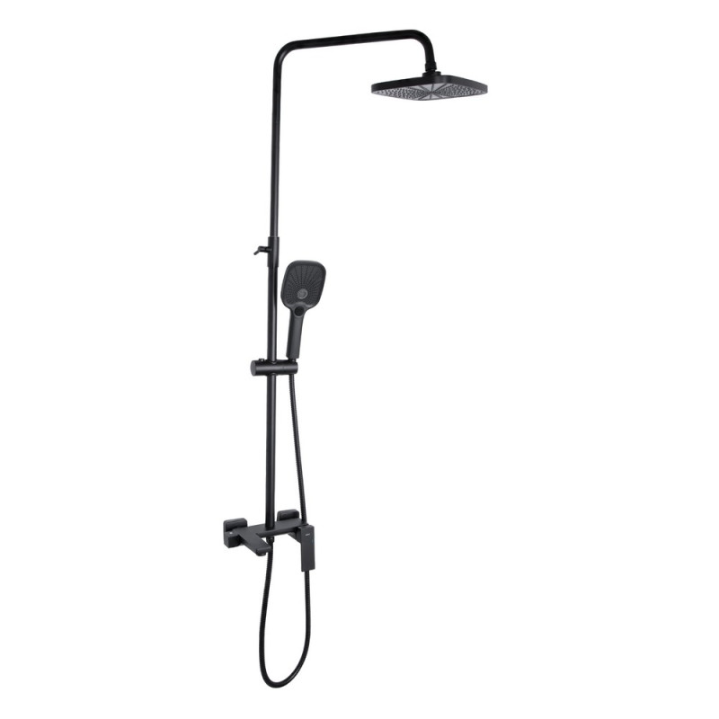 Душова система універсальна Qtap Gemini на три споживача (з виливом) QTGEM111BLM45686 Black Matt