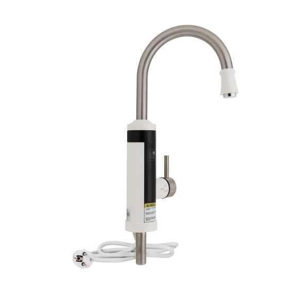 Проточний кран для кухні Lidz Warm 059 LDWAR059WNK35878 White / Nickel