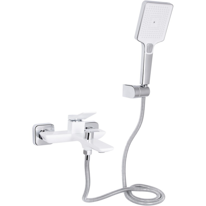 Змішувач для ванни Qtap Presto (з душовим гарнітуром) QTPRE259CRW45579 Chrome/White